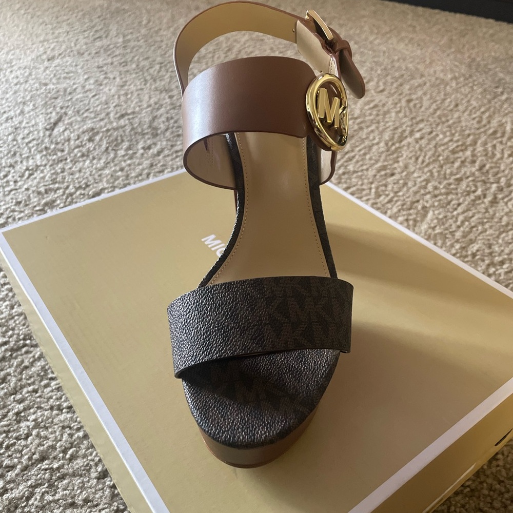 Michael Kors summer mid platform wedge shoes